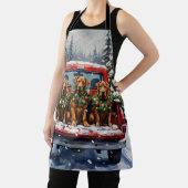 Cane Corso Christmas Red Truck Holiday エプロン (インサイチュ)