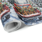Cane Corso Christmas Red Truck Holiday ラッピングペーパー (ロールコーナー)