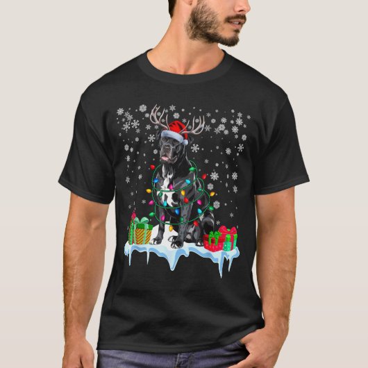 Cane Corso Christmas Santa Hat Reindeer Pajama Dog Tシャツ (正面)