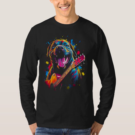 Cane Corso Dog Guitar Tシャツ (正面)