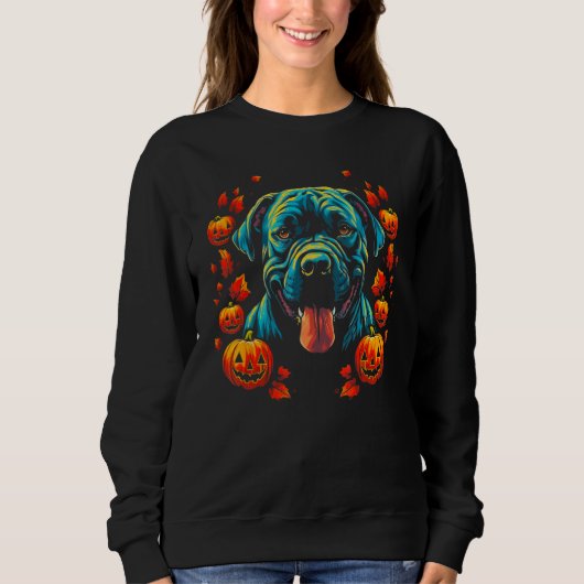 Cane Corso Dog Halloween スウェットシャツ (正面)
