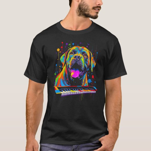 Cane Corso Dog Piano Tシャツ (正面)