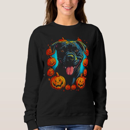 Cane Corso Dog Pumpkin Halloween スウェットシャツ (正面)