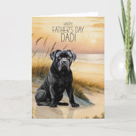 Cane Corso Dog Sunset Beach Father's Day シーズンカード