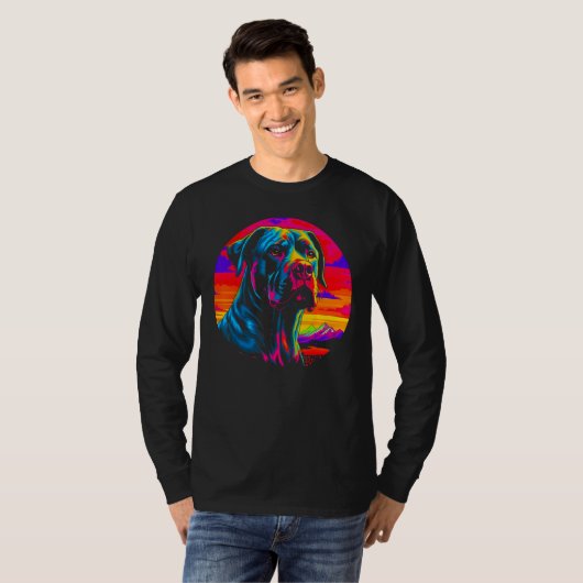 Cane Corso Dog Sunset Tシャツ (正面フル)