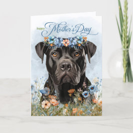 Cane Corso Dog Wildflowers Mother's Day シーズンカード
