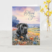 Cane Corso Dog Wildflowers Scenic Vista Miss You カード (黄色い花)