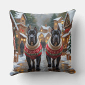 Cane Corso Dogs Christmas Snow Holiday クッション (裏面)
