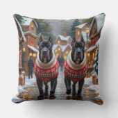 Cane Corso Dogs Christmas Snow Holiday クッション (正面)