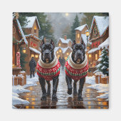Cane Corso Dogs Christmas Snow Holiday マグネット (正面)