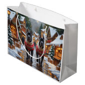 Cane Corso Dogs Christmas Snow Holiday ラージペーパーバッグ (裏面アングル)