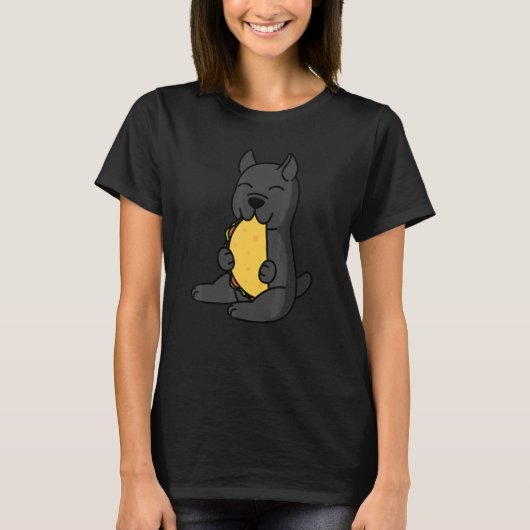 Cane Corso Eating A Taco Dog Tシャツ (正面)