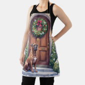 Cane Corso Grand Door Evergreen Christmas Art エプロン (インサイチュ)