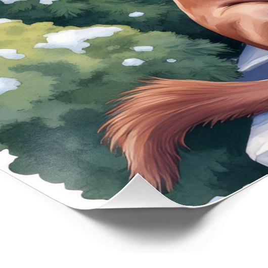 Cane Corso Grand Door Evergreen Christmas Art ポスター (コーナー)