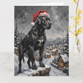 Cane Corso Guardian of the Christmas Village Hat カード (黄色い花)