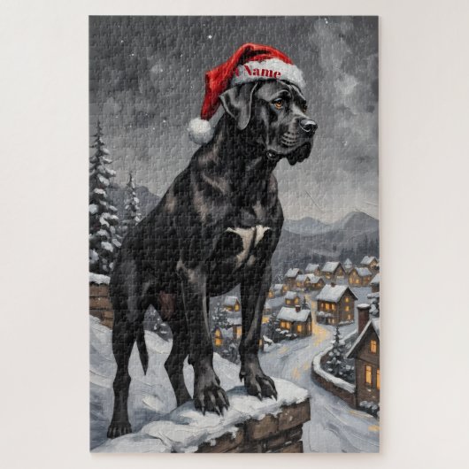 Cane Corso Guardian of the Christmas Village Hat ジグソーパズル (縦)