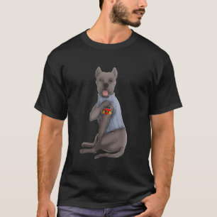 Cane Corso I Love Mom Tattoo Dog Shirt おもしろい Mote Tシャツ