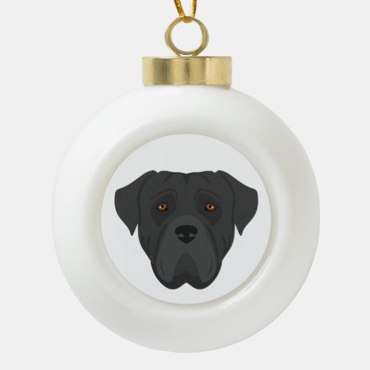 Cane Corso, Italian mastiff Christmas Ornament セラミックボールオーナメント (正面)