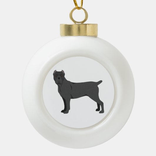 Cane Corso, Italian mastiff Christmas Ornament セラミックボールオーナメント (正面)