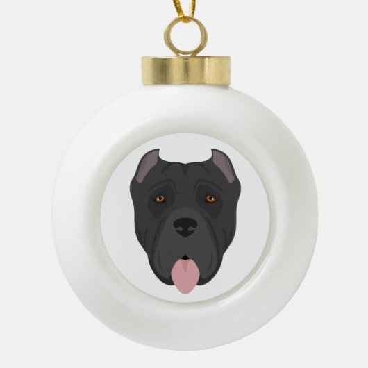 Cane Corso, Italian mastiff Christmas Ornament セラミックボールオーナメント (正面)