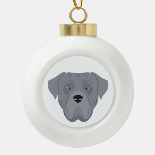 Cane Corso, Italian mastiff Christmas Ornament セラミックボールオーナメント (正面)