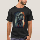 Cane Corso Italian Mastiff Dog Patriotic USA Ameri Tシャツ (正面)