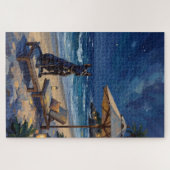 Cane Corso Luxury Night Beach Scene ジグソーパズル (横)