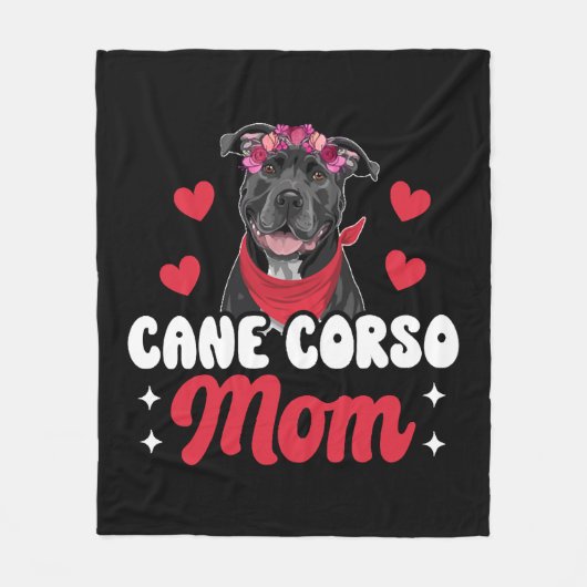 Cane Corso Mom フリースブランケット (正面)