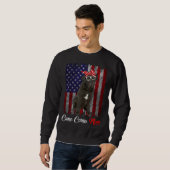 Cane Corso Mom American Flag スウェットシャツ (正面フル)