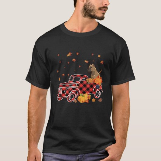Cane Corso Riding Leopard Plaid Truck Thanksgiving Tシャツ (正面)