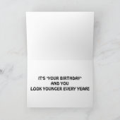 CANE CORSO SAYS BROTHER LOOKS YOUNG ON BIRTHDAY カード (内部)