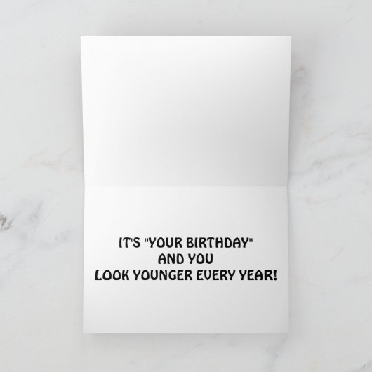 CANE CORSO SAYS BROTHER LOOKS YOUNG ON BIRTHDAY カード (内部)