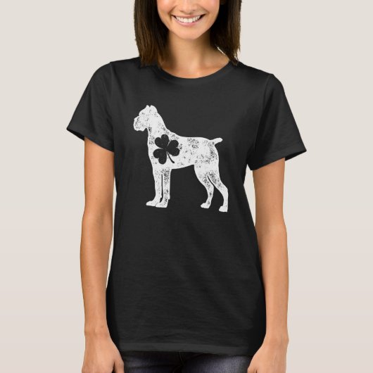 Cane Corso St Patricks Day Boys Kids Women Shamroc Tシャツ (正面)