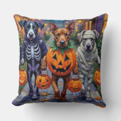 Cane Corso Trick-or-Treating in Halloween Costumes クッション (正面)