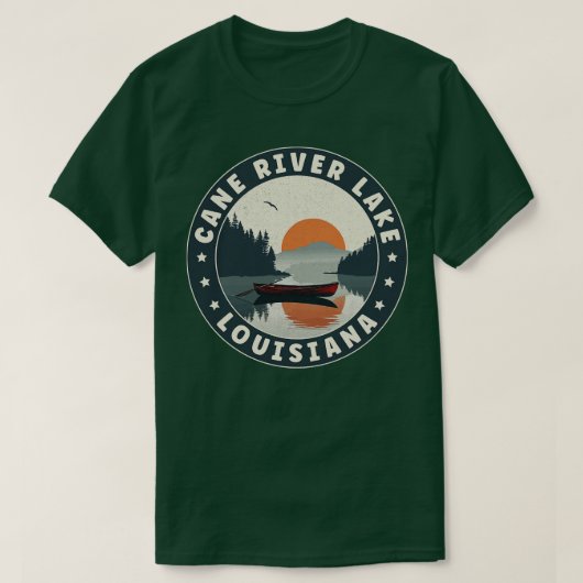 Cane River Lake LouisianaサンセットTシャツ Tシャツ (デザイン正面)