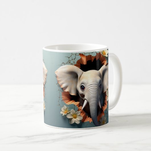 Caneca 3D Elefante コーヒーマグカップ (正面右)