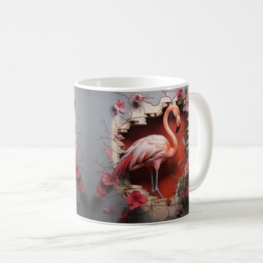 Caneca 3D Flamingo コーヒーマグカップ (正面右)