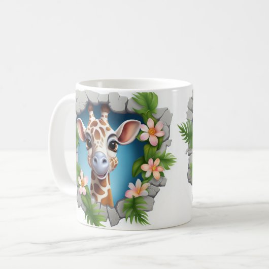 Caneca 3D Girafa コーヒーマグカップ (正面左)