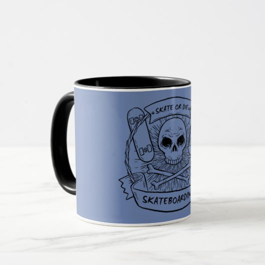 Caneca Bicolor Skate or Die マグカップ (正面左)