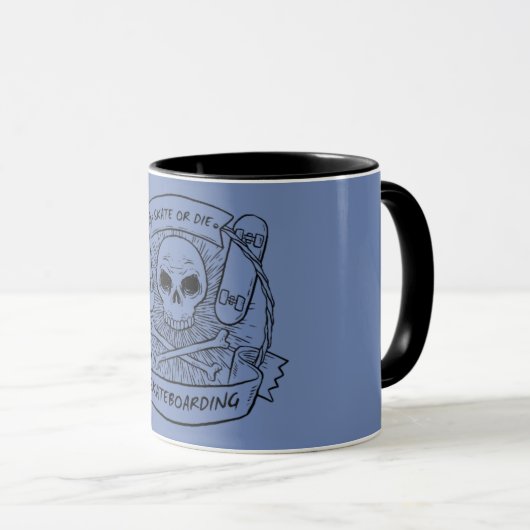 Caneca Bicolor Skate or Die マグカップ (正面右)