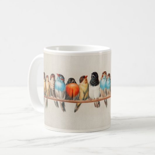 Caneca Birds コーヒーマグカップ (正面左)