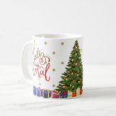 Caneca branca brilhante-Natal コーヒーマグカップ (正面左)