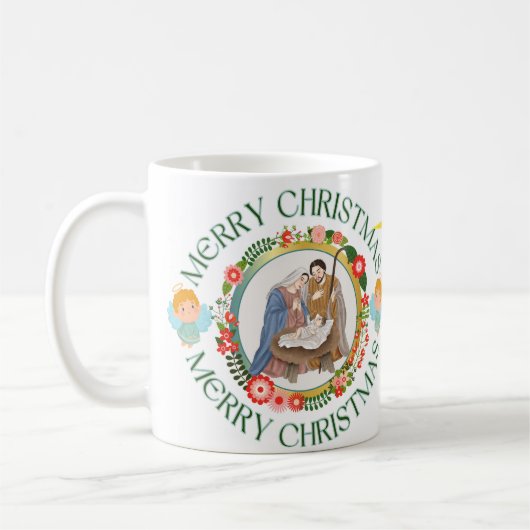 Caneca branca brilhante-Natal コーヒーマグカップ (左)