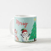 Caneca branca brilhante-Natal コーヒーマグカップ (正面左)