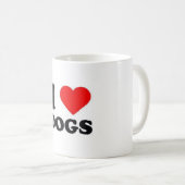 Caneca branca clássica 325 ml Designer amo Dogs コーヒーマグカップ (正面右)