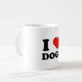 Caneca branca clássica 325 ml Designer amo Dogs コーヒーマグカップ (正面左)