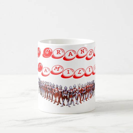 Caneca branca clássica a grande família ultraman コーヒーマグカップ (中央)