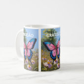 Caneca branca clássica Borboleta コーヒーマグカップ (正面左)