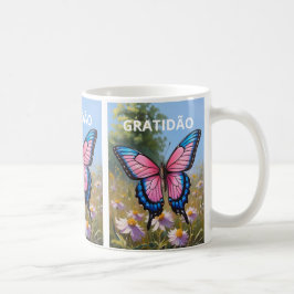 Caneca branca clássica Borboleta コーヒーマグカップ