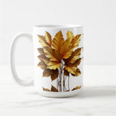 CANECA BRANCA CLÁSSICA - FOLHAGEM OURO コーヒーマグカップ (左)